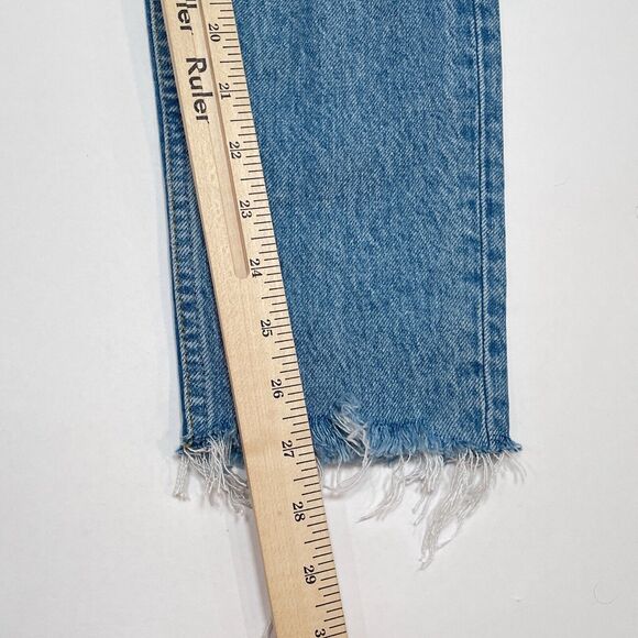 Boyish Jeans Size 26 The Billy High Rise Skinny Distressed Raw Hem Light Wash - Picture 10 of 11